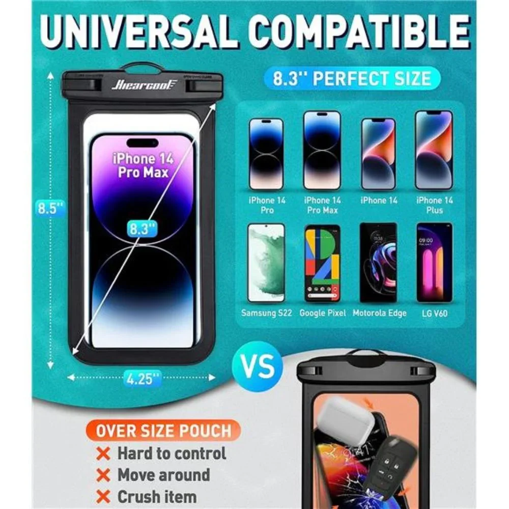 Waterproof Phone Pouch, Waterproof Phone Case for Travel, 2 Pack-8.3